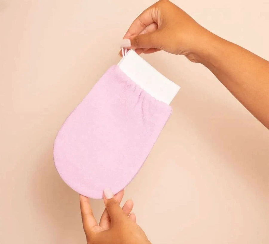 Guante exfoliante rosa