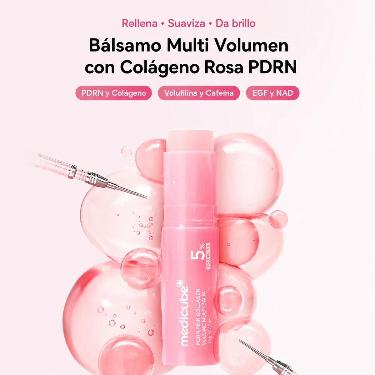 Bálsamo Multi Volumen Medicube con colágeno rosa PDRN y 5 % de Volufilina, 10 g