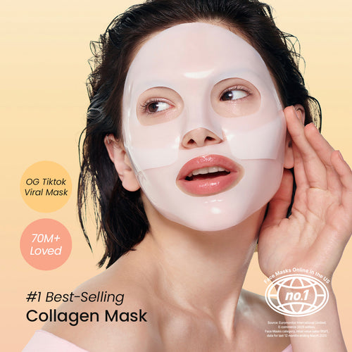 Le masque hydrogel au collagène Biodance sur le visage