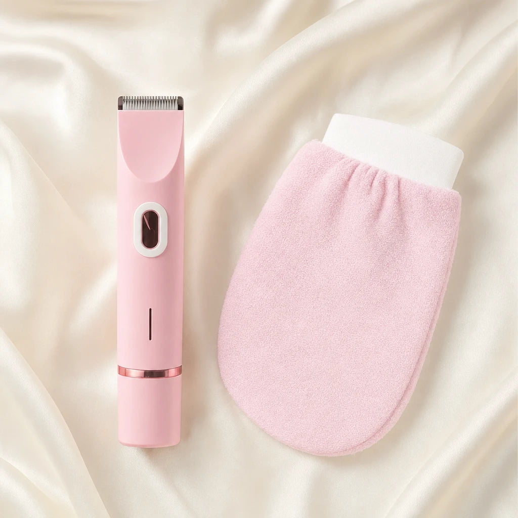 Afeitadora con guante exfoliante de regalo
