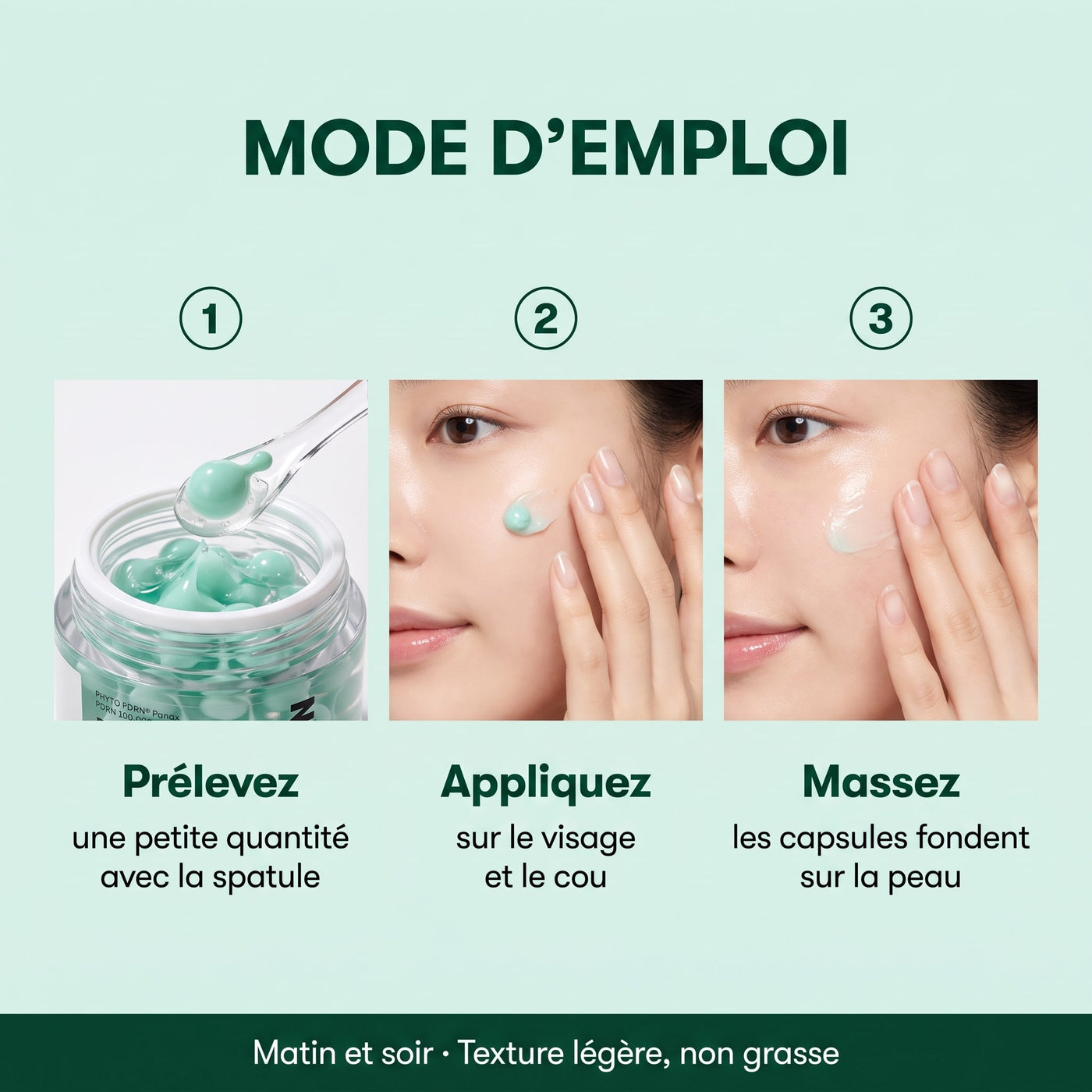 Mode d'emploi — Prélevez, Appliquez, Massez